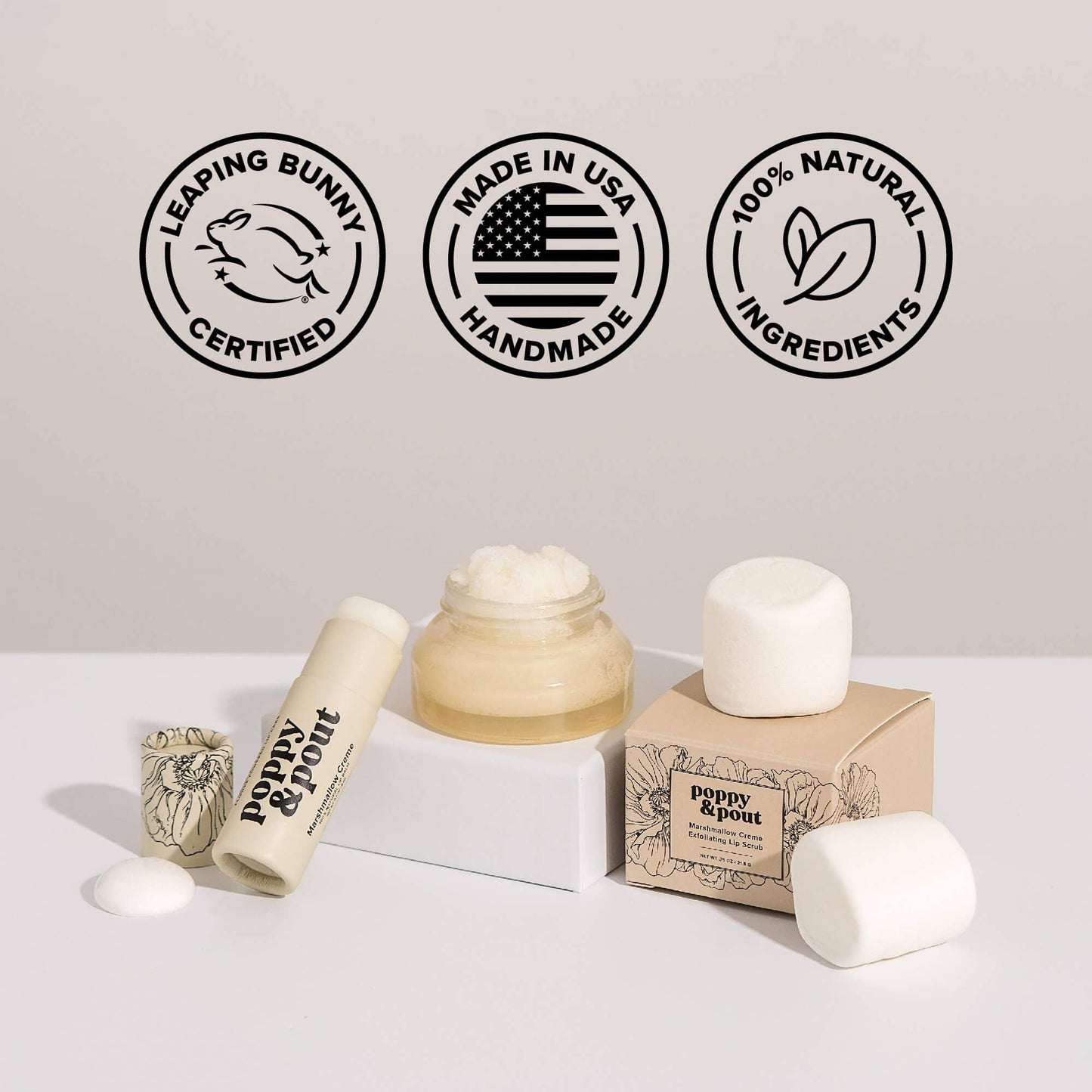 Poppy & Pout Lip Balm in Marshmallow Creme