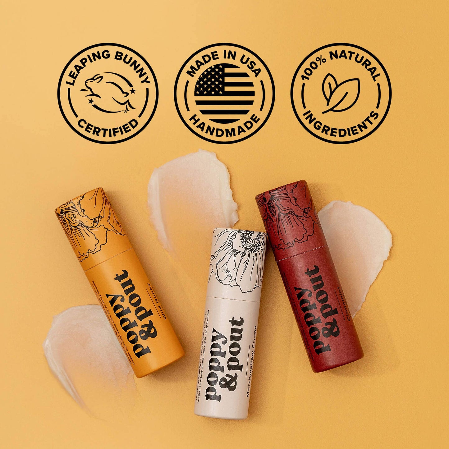 Poppy & Pout Lip Balm in Wild Honey