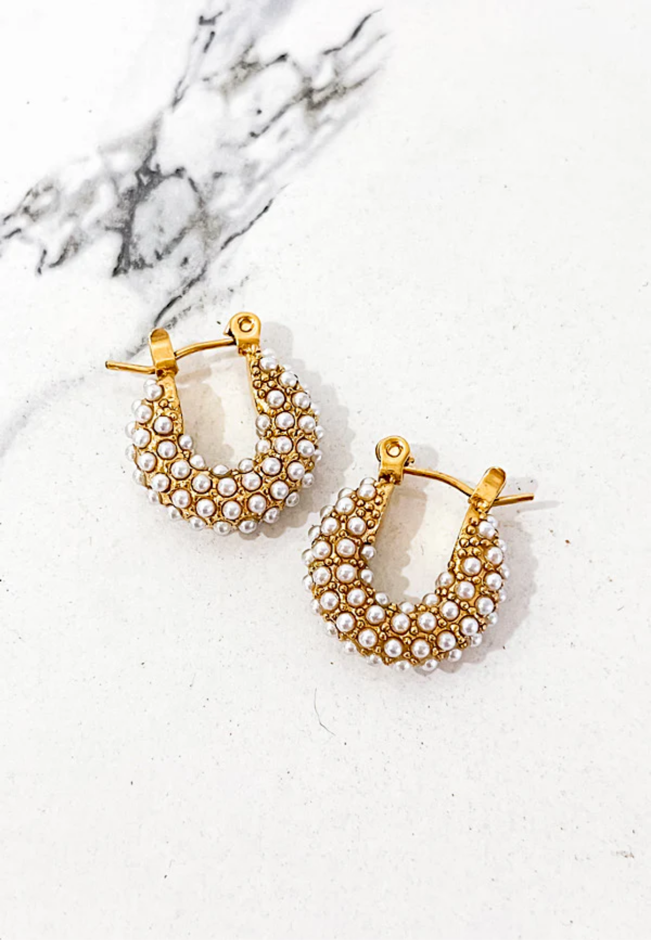 Natural Elements Mandy Pearl Micro Hoop Earrings