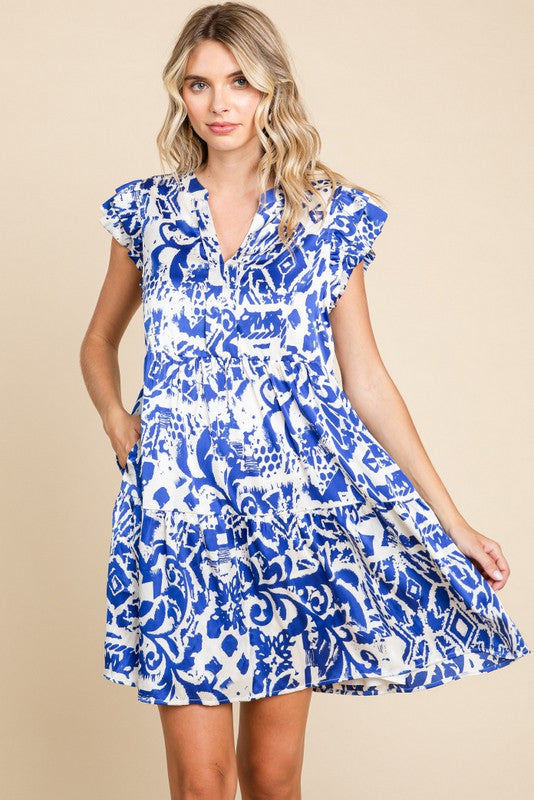 Dulcet- Satin Print Dress by Jodifl