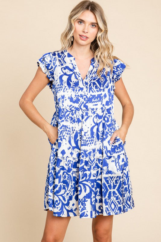 Dulcet- Satin Print Dress by Jodifl