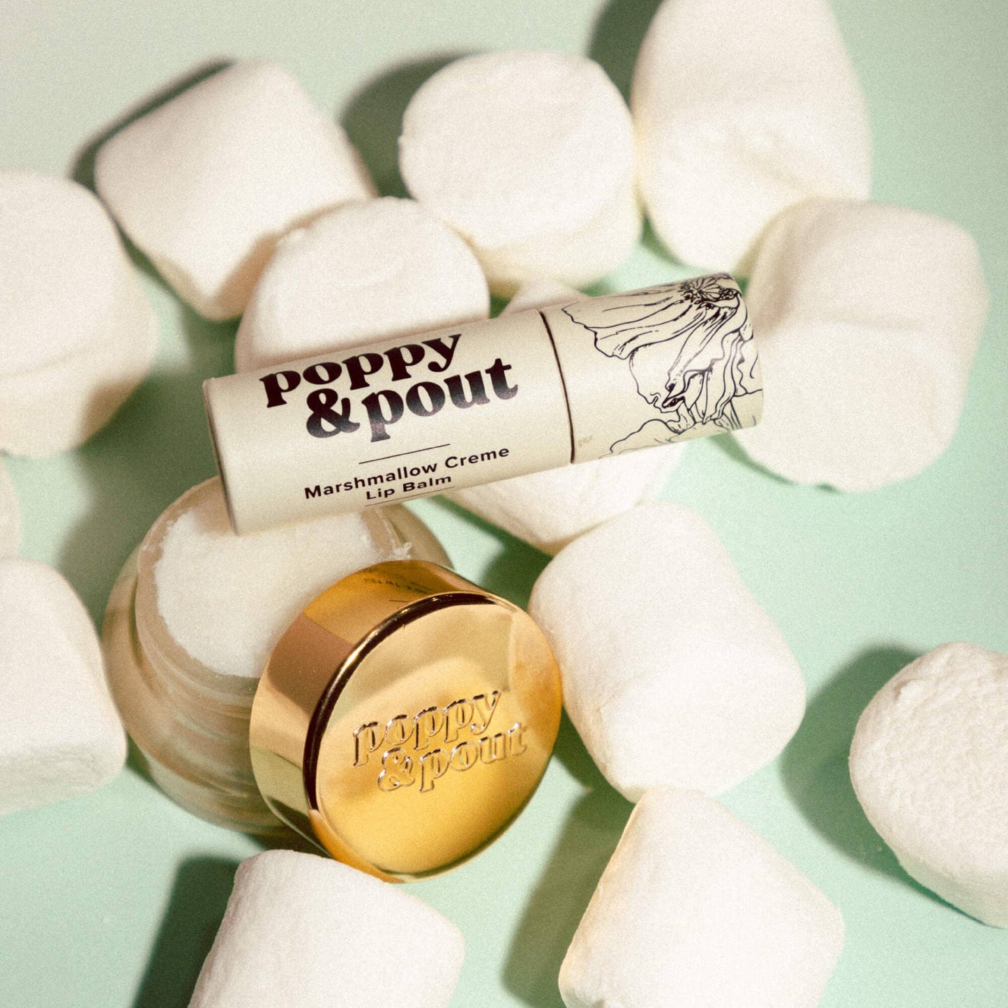 Poppy & Pout Lip Balm in Marshmallow Creme