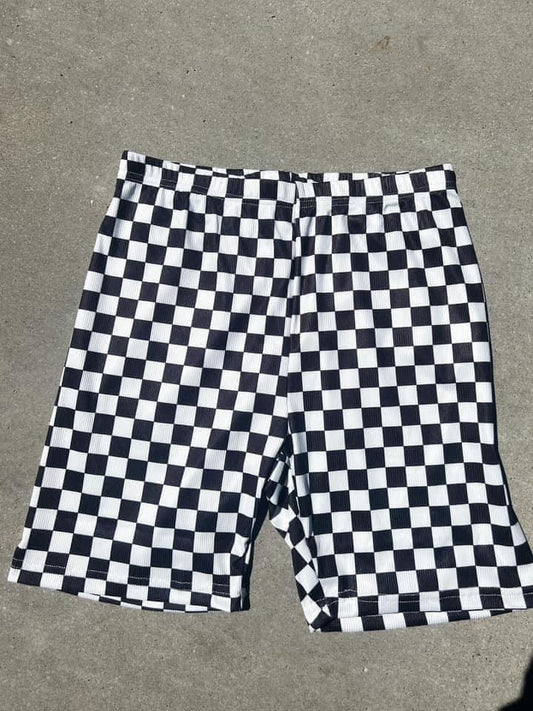 Checkered Biker Shorts