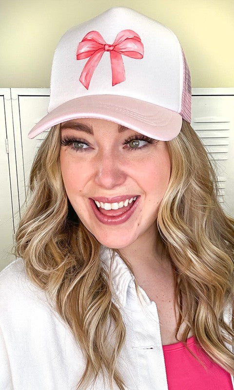 Pink Bow Trucker Hat